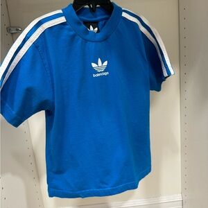 Balenciaga shirt size 6Y. The color is blue and white.
